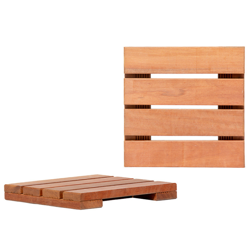 Dalles de terrasse en bois exotique (Dimensions: 30 cm x 30 cm x 3,8 cm)