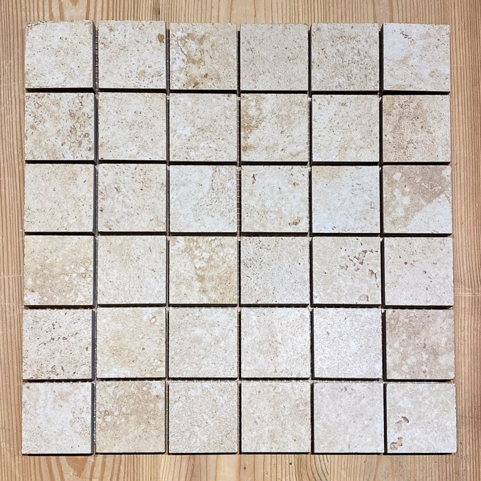 Mosaïque en carrelage effet pierre de travertin (Dimensions: 30 cm x 30 cm, Finition: Extérieure)