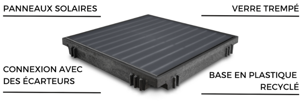 Schéma des composants du pavé solaire
