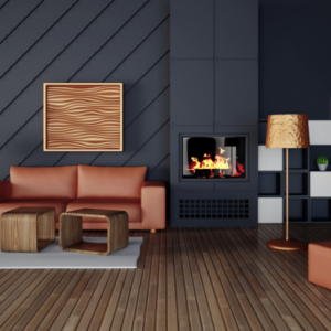 tableau en plaquette de parement bois dans un salon