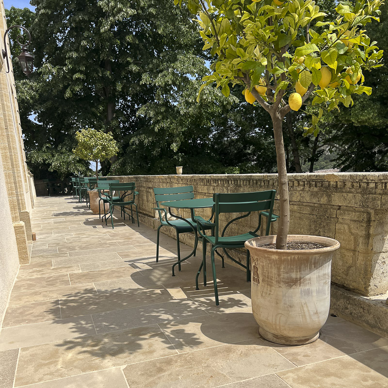 Joli dallage Loches au sol de cette terrasse