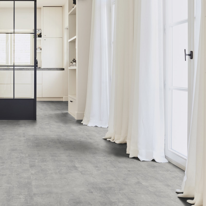 Dalle PVC effet béton couche d'usure 0,55 mm (Style: Béton gris clair)