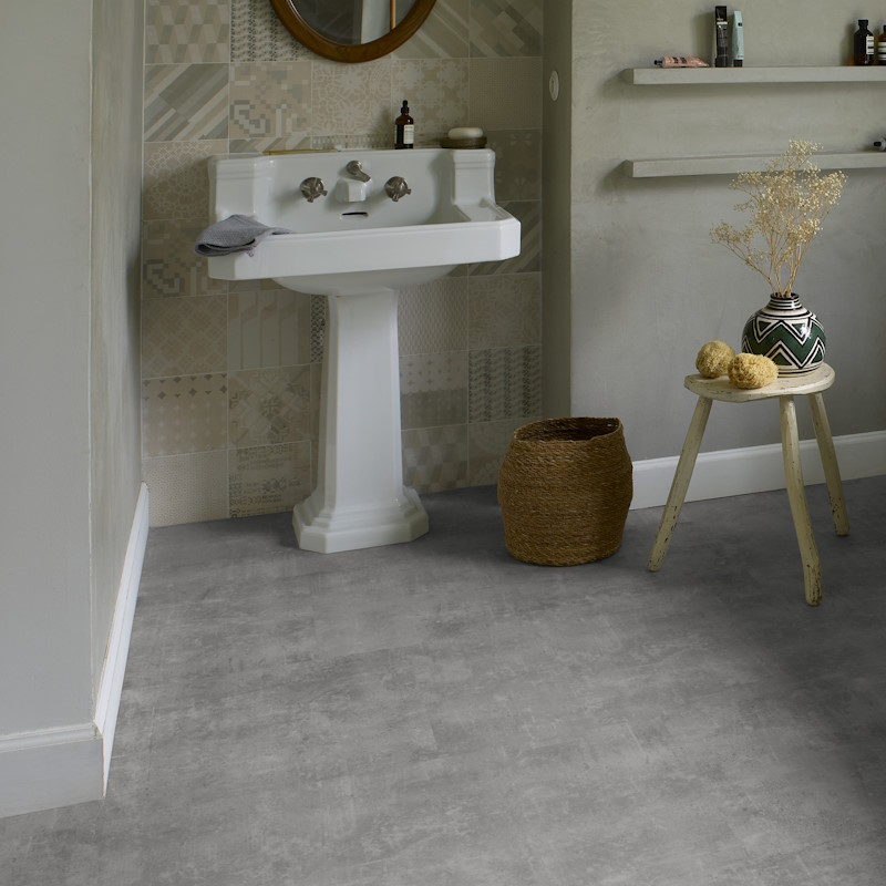 Dalle PVC effet béton couche d'usure 0,55 mm (Style: Béton gris)