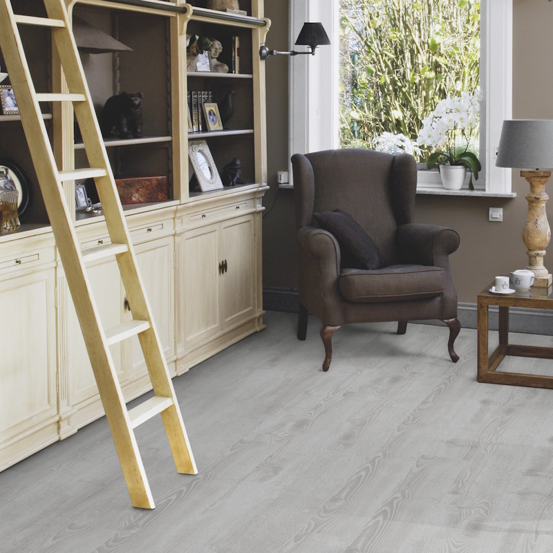 Lame pvc clipsable effet bois couche d'usure 0,30 mm (Essence de bois: Chêne, Style: Chêne scandinave gris clair)