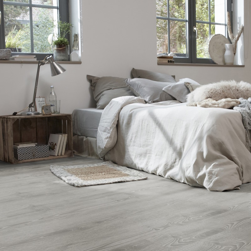 Lame pvc clipsable effet bois couche d'usure 0,30 mm (Essence de bois: Chêne, Style: Chêne scandinave gris foncé)