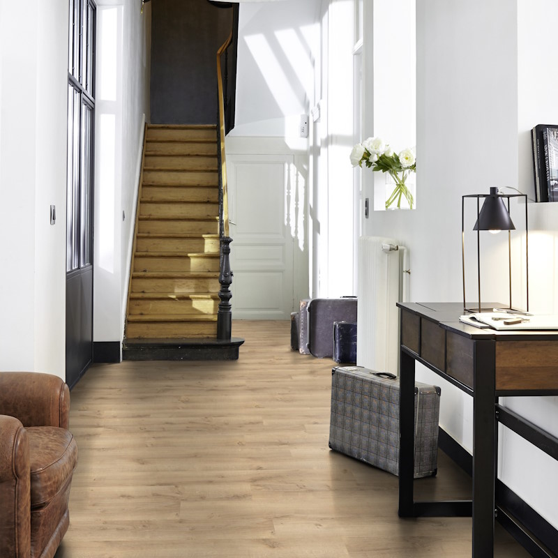 Lame pvc clipsable effet bois couche d'usure 0,30 mm (Essence de bois: Chêne, Style: Chêne rustique beige)