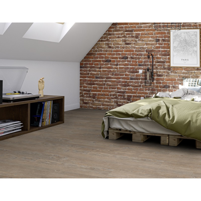 Lame parquet pvc clipsable imitation bois couche d'usure 0,55 mm (Essence de bois: Pin, Style: Pin Marron)
