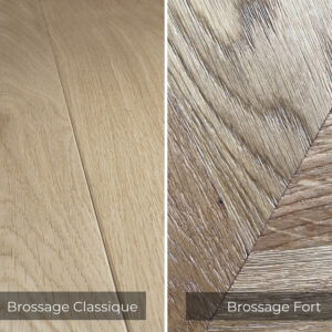 parquet avec brossage classique et brossage fort