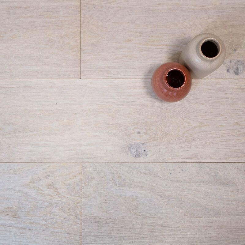 Parquet chêne massif Rustique (Épaisseur: 14 mm, Largeur: 130 mm, Teinte: Effet blanchi)