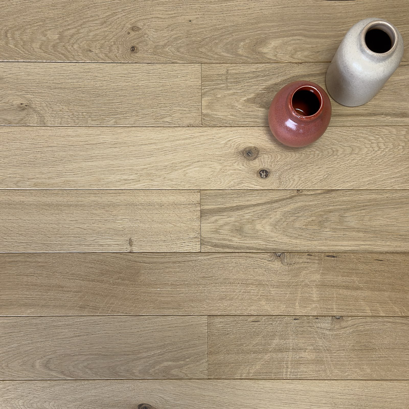 Parquet chêne massif Rustique (Épaisseur: 23 mm, Largeur: 90 mm, Teinte: Effet bois brut)