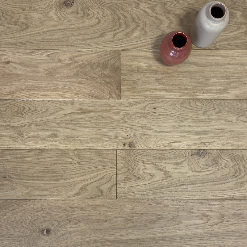 Parquet chêne massif Rustique (Épaisseur: 14 mm, Largeur: 130 mm, Teinte: Effet bois brut)