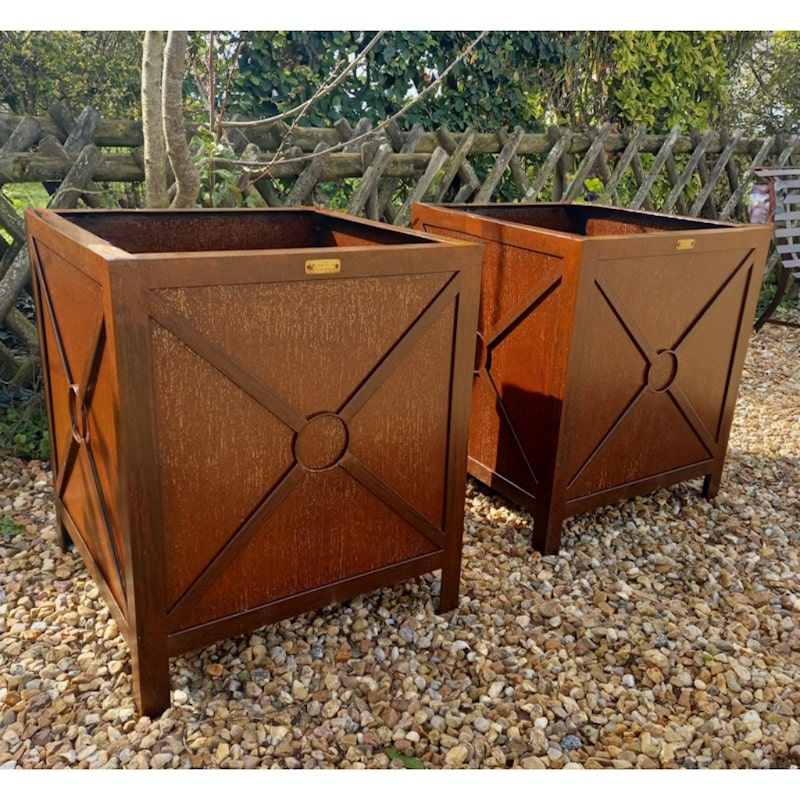 Bac d'orangerie avec croisillons (Style: Croisillons 4 faces, Dimensions: 60 cm x 60 cm)