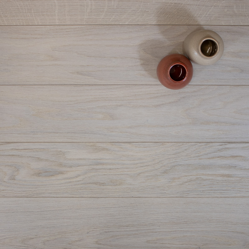 Parquet chêne massif premier choix (Épaisseur: 14 mm, Largeur: 130 mm, Teinte: Effet blanchi)