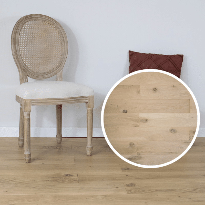 Parquet chêne massif Intense Brut pré-poncé en 14mm