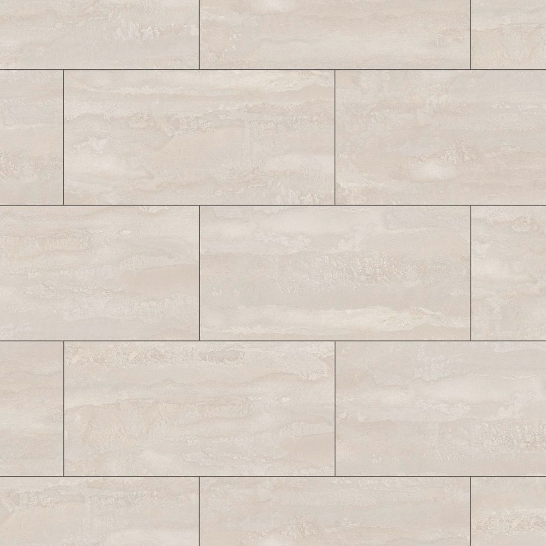 Sol stratifié effet pierre résistant à l'eau (Teinte: Blanc calcaire)