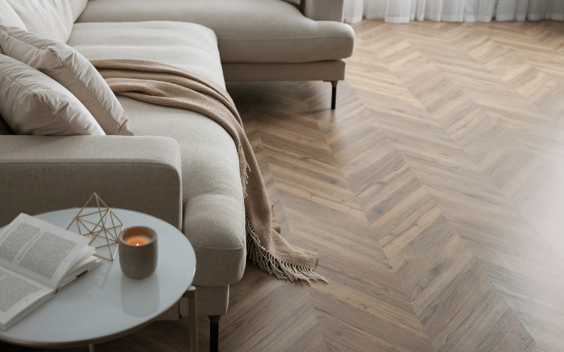 parquet contrecollé dans un salon