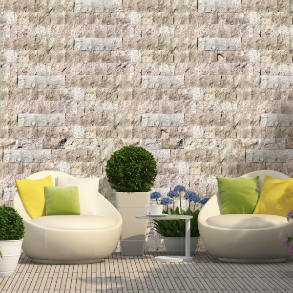 Pierre de parement travertin beige face éclatée Pierre de parement travertin beige face éclatée