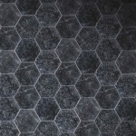 mosaïque hexagone noir en pierres marbrières