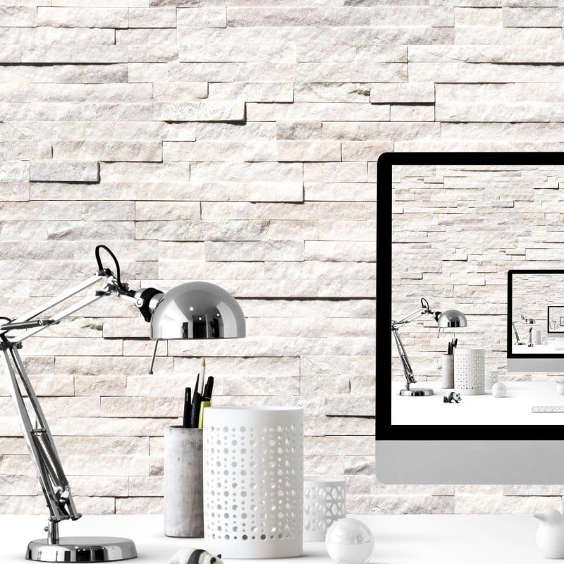 Pierre de parement blanche en quartz blanc