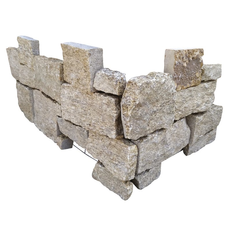 Angle en pierre de parement granit Aix (Type de pose: Intérieure (base acier avec cabochons))