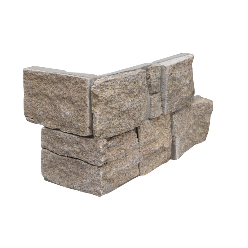 Angle en pierre de parement granit Aix (Type de pose: Extérieure (base béton avec agrafes))