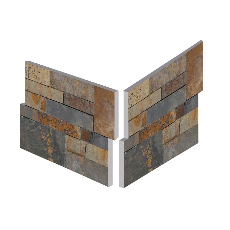 Angle de pierre de parement naturelle Helios (Dimensions: 18 cm x 17 à 35 cm x 1 à 2 cm)