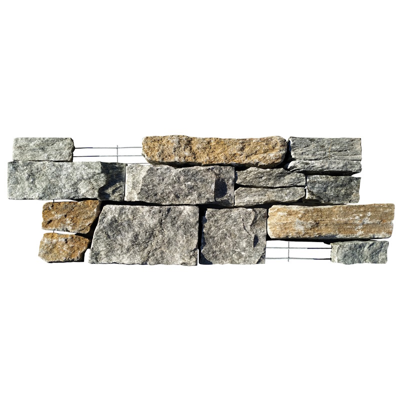 Pierre de parement en quartzite Muraille (Type de pose: Intérieure (base acier avec cabochons))