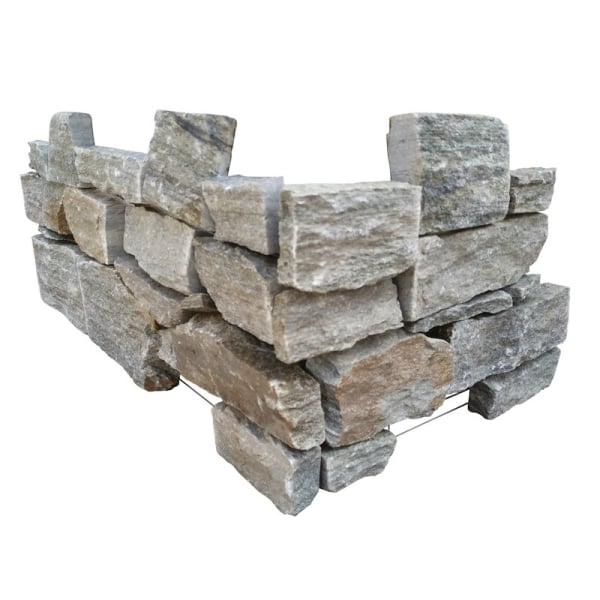 chaînage d'angle parement pierre en quartzite Muraille