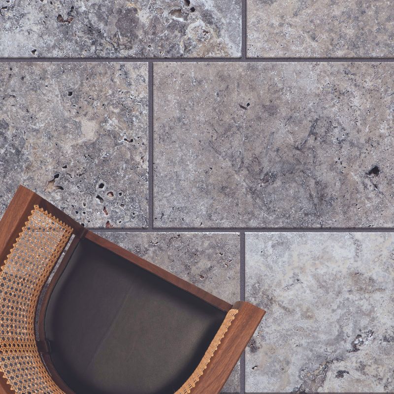 Carrelage en travertin gris choix naturel