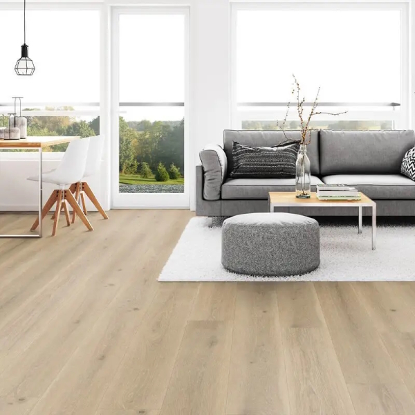 Dalles PVC clipsables stabilisatrices imitation bois chêne de sommet fumé