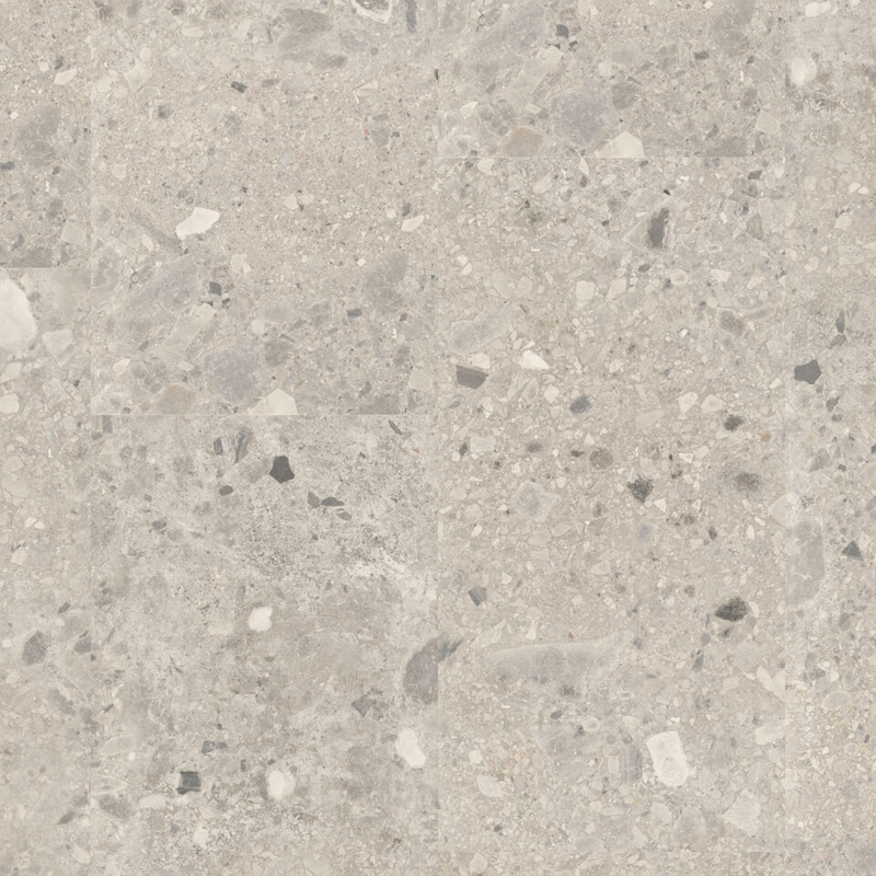 Dalles PVC clipsables stabilisatrices effet pierre couche d'usure 0,55 mm (Aspect du sol: Marbre breccia gris)
