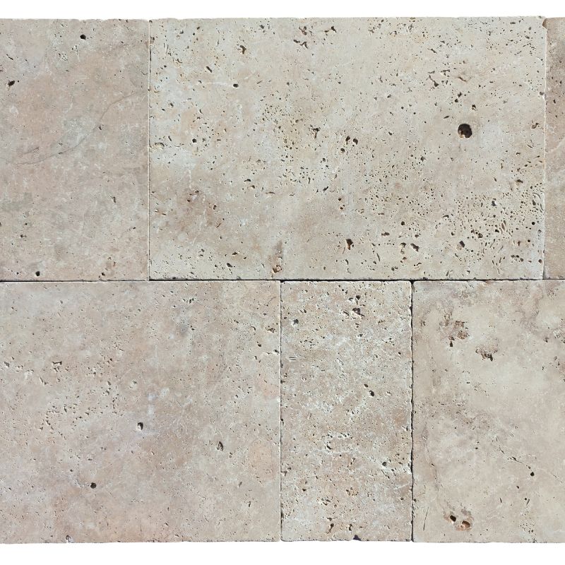 Carrelage en travertin premier choix mix (Dimensions: Module x 40,6 cm, Épaisseur: 1,2 cm)