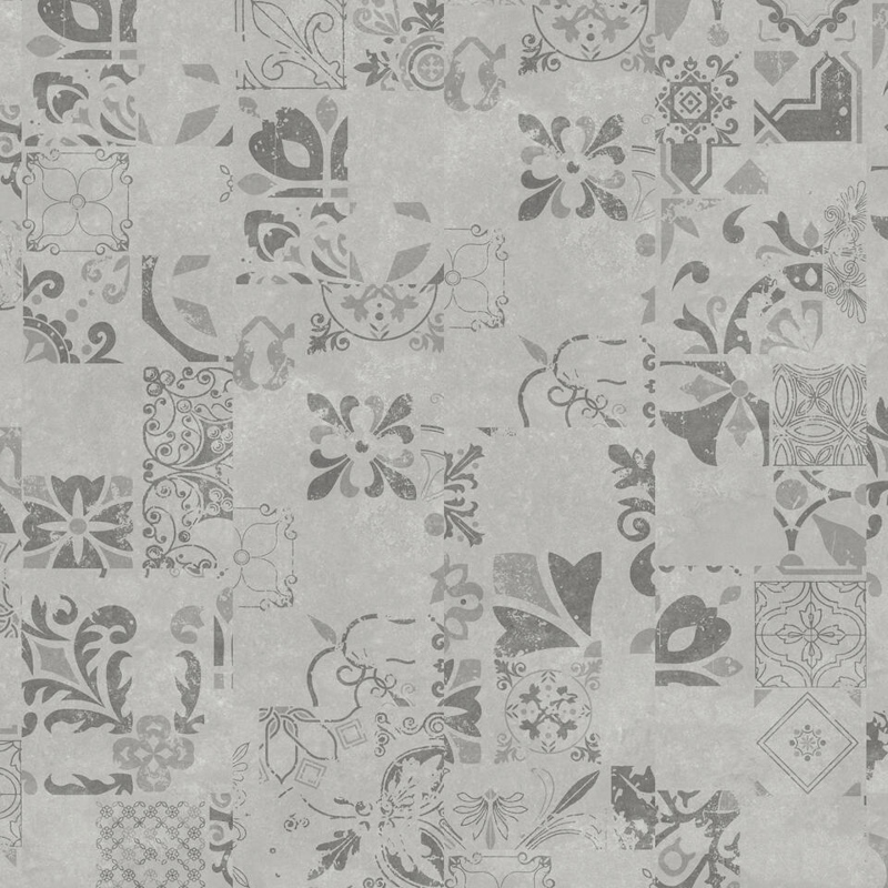 Dalles PVC clipsables imitation béton couche d'usure 0,55 mm (Aspect du sol: Patchwork béton ancien)