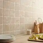 mosaique travertin premier choix mix en crédence
