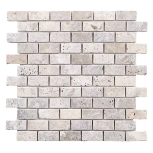 mosaique en travertin gris