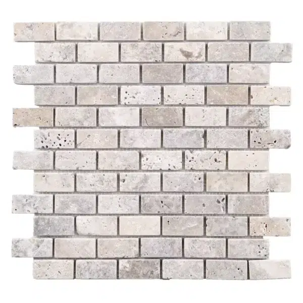 mosaique en travertin gris