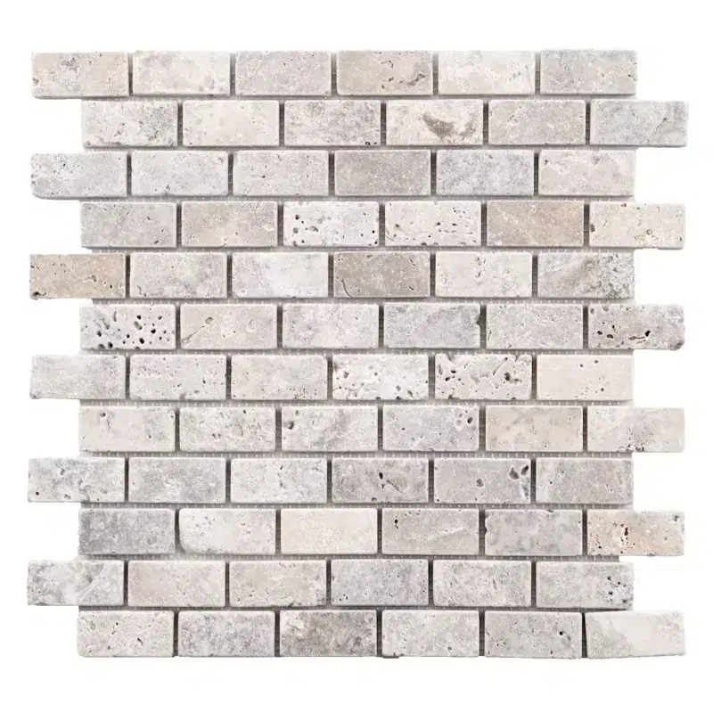 mosaique en travertin gris