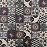 Mosaïque effet carreaux de ciment patchwork irisé