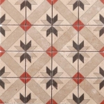 Mosaïque en travertin vintage gris et rouge