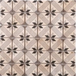 Mosaïque en travertin vintage gris