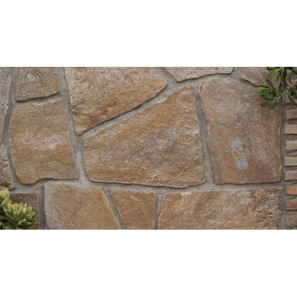 Pierre de parement naturelle quartzite brun doré élégante et durable