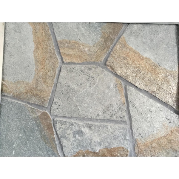 Pierre de parement naturelle quartzite argenté et doré lumineuse et durable