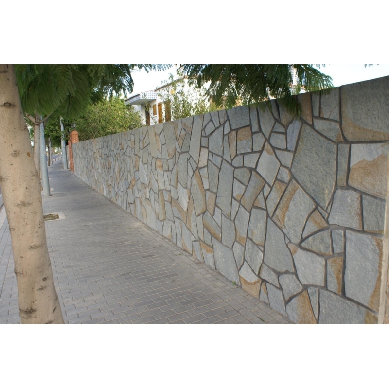 Pierre de parement naturelle quartzite argenté et doré lumineuse et durable