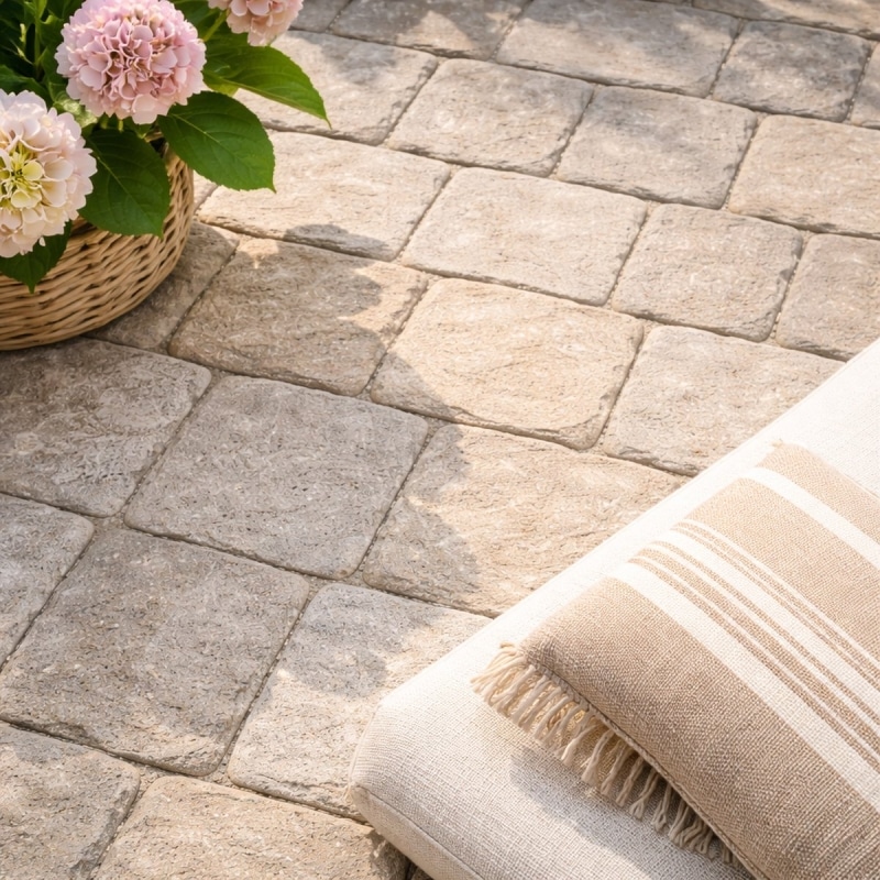 Pavé calcaire Sinaï Pearl beige vieilli